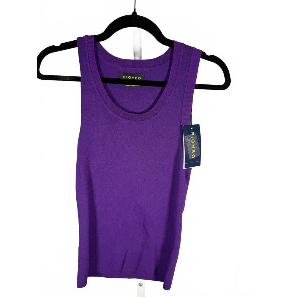 NWT PIOMBO Purple Knit Tank Top Size M - Picture 1 of 5